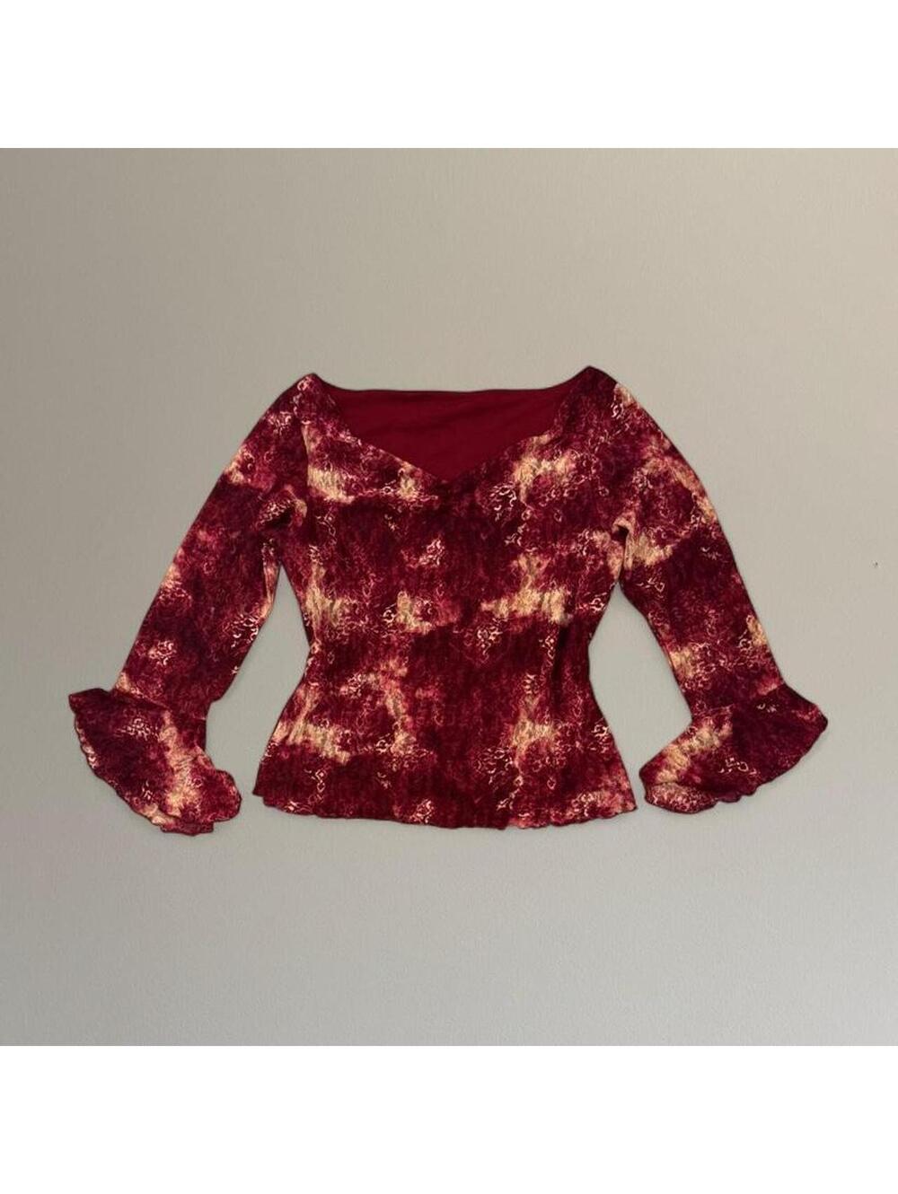 Y2K tie dye bell sleeve top. Size L/XL.